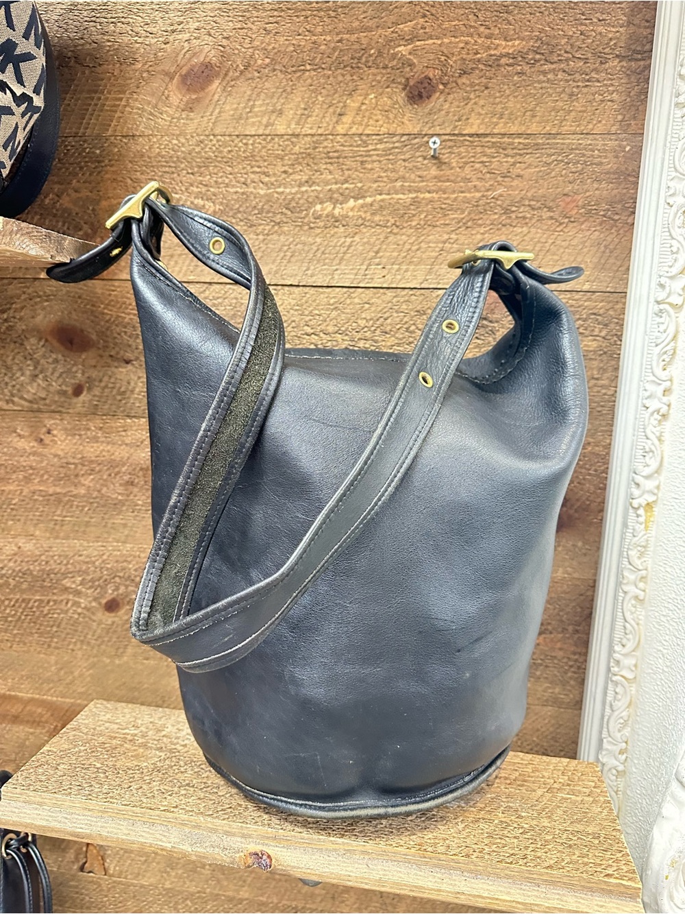 Vintage Coach Leather Bucket Bag Black Style 9085 USA Made